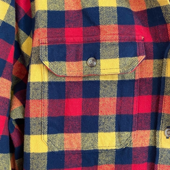 Fjallraven New Size M Skog Slim Fit Heavy Flannel Button Down Shirt Red Yellow - Picture 4 of 10